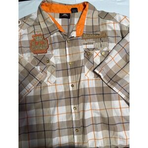 Red Ape Mens 5X Plaid Shirt Short Sleeve Button Up Casual